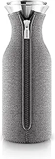 EVA SOLO Scandinavian Design Fridge Carafe 1 Litre Borrosilicate Glass Stainless Steel Silicone Dishwasher Safe 100% Drip Free – Dark Grey Wowen 1.0 L