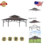 Durable BBQ Gazebo Canopy Top - Fire Retardant & UV Resistant, 8'x5'