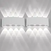 ANMECS Modern LED Wall Light 16 W 1300 LM 6000 K Waterproof Wall Light Indoor/Outdoor for Living Room Bedroom Natural White
