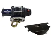 Viper 50 Ft Winch 3000 lb Black w/ Mount For Honda Big Red 250 1985-1987