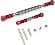LKHNO Adjustable Steering Linkage Servo Link Pull Rod Turnbuckle for MN D90 D99 MN-90 FJ-45 1/12 RC Car Crawler Red