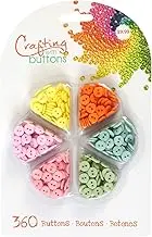 Blumenthal Lansing 470002301 360pc, Assorted Craft and Sewing Buttons, Yellow, Orange, Blue, Green, Light Pink