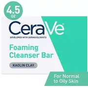 CeraVe Foaming Cleanser Bar for Oily Skin Body and Face Soap & Fragrance 4.5 oz.