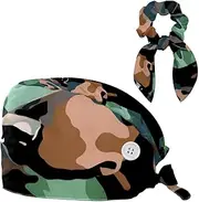 [YTYVAGT] Scrub Caps Women,Scrub Hats Suitable for Women,Camouflage Dachshund Dog
