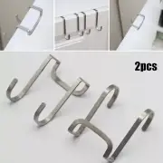 Over The Door Hooks Stainless Steel Kitchen Drawer Hanger New S-Shape - 2pcs