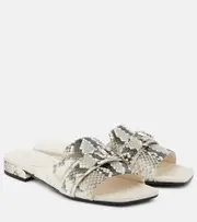 [Jimmy Choo] Jimmy Choo Nako snake-effect leather slides AU 8 grey
