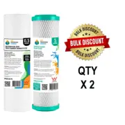 2 Set Replacement Undersink Water Filter Cartridges Coconut Carbon Sed2-0 4-6CTO