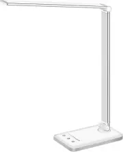 White LED Desk Lamp Dimmable with USB Charging Port, 5 Lighting Modes, Timer