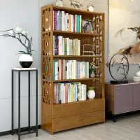 在飛比找樂天市場購物網優惠-簡易書架置物架實木書櫥簡約現代組合書架落地兒童桌上用學生書柜