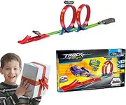 Toy Car Track - Car Race Track Set,Safe Pull-Back Vehicle Combination Toy for Home Schools Daycare Centers Kindergarten Play