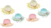 [WOFASHPURET] Sets Adorable Beach Hat for Straw Weaving Sunshade Hat Comfortable Fisherman Cap Pcs