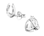 Sterling Silver Horseshoe Stud Earrings