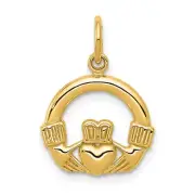 Real 14kt Yellow Gold Claddagh Charm