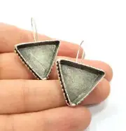 Earring Blank Base Settings Silver Resin Cabochon Base inlay Mountings G15362