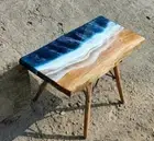 Handcrafted Ocean Epoxy Resin Coffee Table - Unique Beach-Inspired Design decor