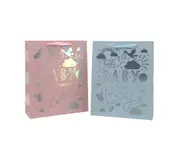 bulk 24 Xlarge Foiled Baby Gift Bag 2 Assorted 31x42cm