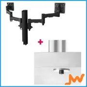 Atdec Dual Monitor Swing Arms Bolt-Through - Black