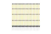 Electric Fence Post 20pcs Tread Step In Wire Garden Farm Livestock Cattle Sheep Insulators Poles Pigtail Fibreglass Adjustable Graze Fencing Temporary