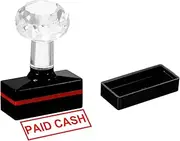 uxcell Paid Cash Stamp Self Inking, Red Ink Office Stamps Pre Inked Message Stamp Refillable Business Stamp, Black