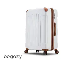 在飛比找Yahoo奇摩購物中心優惠-Bogazy 復刻彼卡 29吋海關鎖可加大行李箱(白)