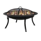 29 in Steel Fire Pit Bowl with Folding Stand, Case, and Screen by Sunnydaze