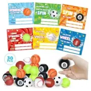 30 Pack Valentine's Day Cards for Kids Classroom, 30 Fidget Spinners with