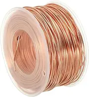 uxcell 118.11 Feet Solid Bare Copper Wire,18 Gauge 99.96% Pure Copper Wire 1mm Soft Beading Wire Metal Plant Stem Ties for Jewelry Craft (36m)