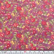 Devon Rose by April Cornell Moda Floral Purple Cotton Fabric Remnant 12" x 44"