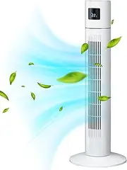 Advwin Electric Tower Fan, Bladeless Standing Fans, Portable Air Circulator with 70° Oscillation for Indoor Home Large Room Bedroom Office Use