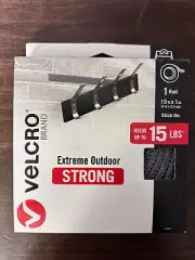 VELCRO Extreme Outdoor Strong Fastener Sticky Back Tape Roll 10Ft Gray BRAND-NEW
