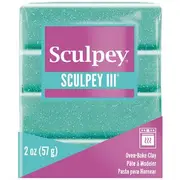 Sculpey III Modelling Clay Turquoise Glitter 57g