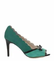 ALANNAH HILL YOU FIT ME BETTER SHOE GREEN Leather SIZE 39 Peeptoe RRP$269 BNIB