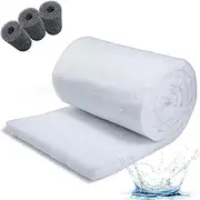 Filter Sponge mat Fish Tank Filter Sponge Pre-Filter Foam roll Aquarium Biochemical Filter Cotton Filter Fresh Salt Water, Reusable (2 m Long, 0.12 m Wide) with 3 Pieces of Black Filter Cotton