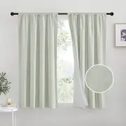 100% Blackout Curtains, Natural Linen, Burlap Look, 52" x 63", 2 Panels