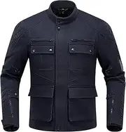 IRON JIA'S Motorcycle Jacket Men All Seasons CE Armour Removable Lining Vintage Protective Gear for Casual Motorcycling Black