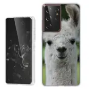 (Llama Smile)Rugged TPU phone case cover(Clear)for Samsung Galaxy S21 Ultra 5G