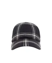 Alexander McQueen Check Pattern Baseball Cap S,L black and white