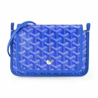 在飛比找PChome24h購物優惠-GOYARD PLUMET 經典LOGO翻蓋扁斜背包-天藍