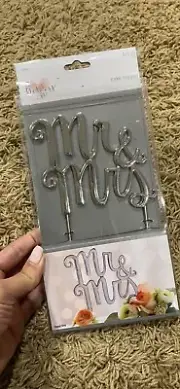 Silver Mr. & Mrs. Cake Topper