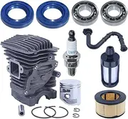XXUMKL Fit for S-t-i-h-l MS251 MS 251 Chainsaw 44mm Cylinder Piston Air Filter Bulb Tune-Up Kit 1143 020 1207