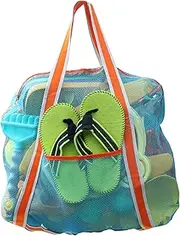 Large Beach Bag with Zipper Lightweight Beach Toy Bag Mesh Bag for Swimming Pool Sand Toys