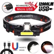 Super Bright LED Headlamp Work Lamp USB Rechargeable Magnetic Torch Waterproof