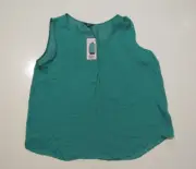 HILARY RADLEY Vivid Green Sleeveless Tank Blouse Lightweight XL