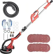 VEVOR Electric Drywall Sander 850W with LED Strip Light, Foldable Sheetrock Sander with Extendable Handle Variable Speed 800-1750RPM,Drywall Sander with 6 Sand Pads