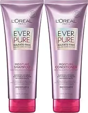 L'Oreal Paris EverPure Moisture Sulphate Free Shampoo and Conditioner with Rosemary Botanical, for Dry Hair, Colour Treated Hair, 1 kit