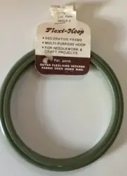 Vintage Flexi-hoop FERN GREEN 5” Needlework Hoop/frame W/Metal Hanger 88524-2