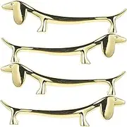 4Pcs Dog Shaped Chopstick Holder Metal Chopstick Rest Kitchen Accessory Creative Puppy Design for Dining Table Cutlery and Utensils Elegant and Functional Spoon Rest