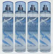 4 Bath & Body Works FROSTED COCONUT SNOWBALL Fine Fragrance Mist Body Spray 8 oz