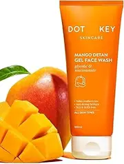 Dot.- Key. Mango Detan Gel Face Wash | Gently Cleanses Skin From Dirt & Oil | Fades Stubborn Tan | For All Skin Types | 100ml