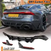 Fit For Audi RS7 C8 Sportback 2020-23 Dry Carbon Fiber Rear Bumper Diffuser Lip (for: Audi)